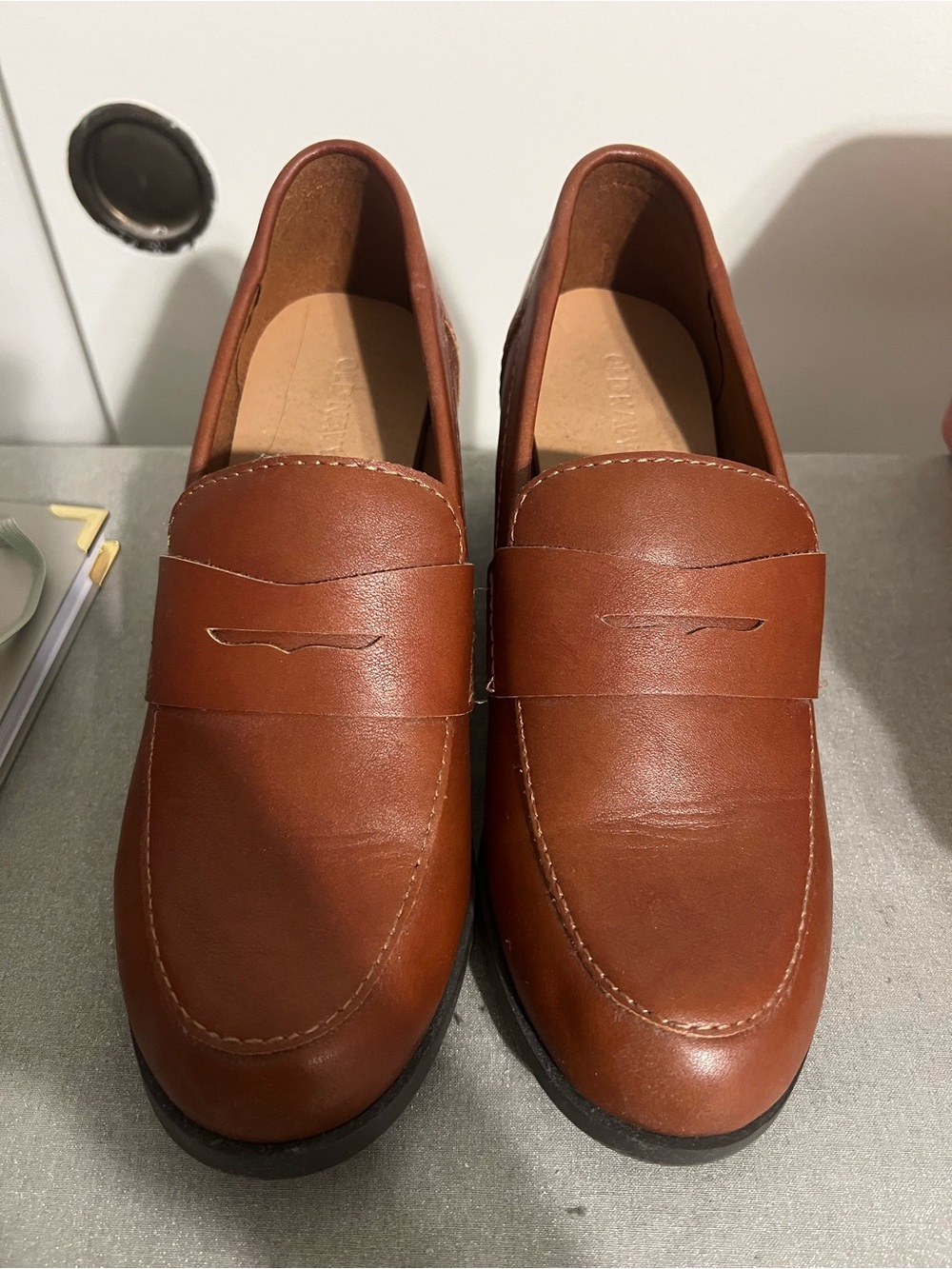Classic Brown Leather Penny Loafers - Women’s